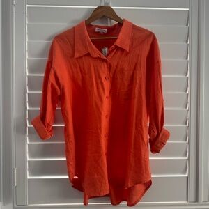 Vestique Fiery Orange Button up